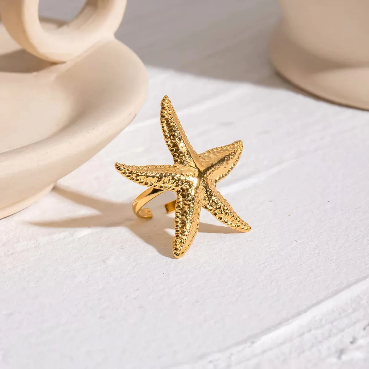 [Gaonasi]Seabreeze Gold Starfish Ring