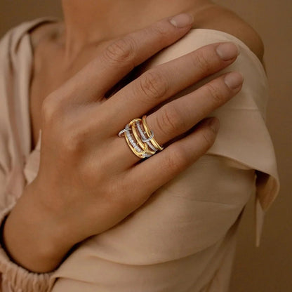 [Gaonasi]Vera Stacked Diamond Ring