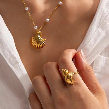 [Gaonasi]Ohana Sea Conch Gold Ring