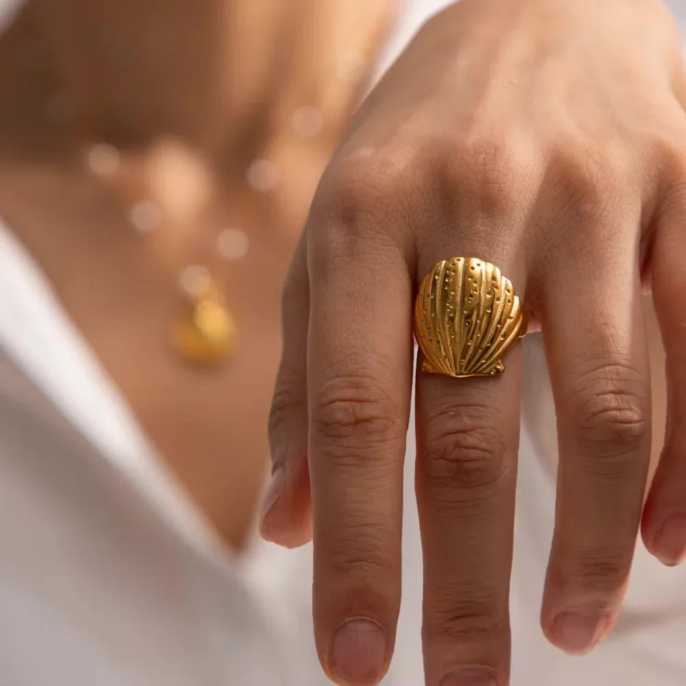 [Gaonasi]Aloha Gold Seashell Ring