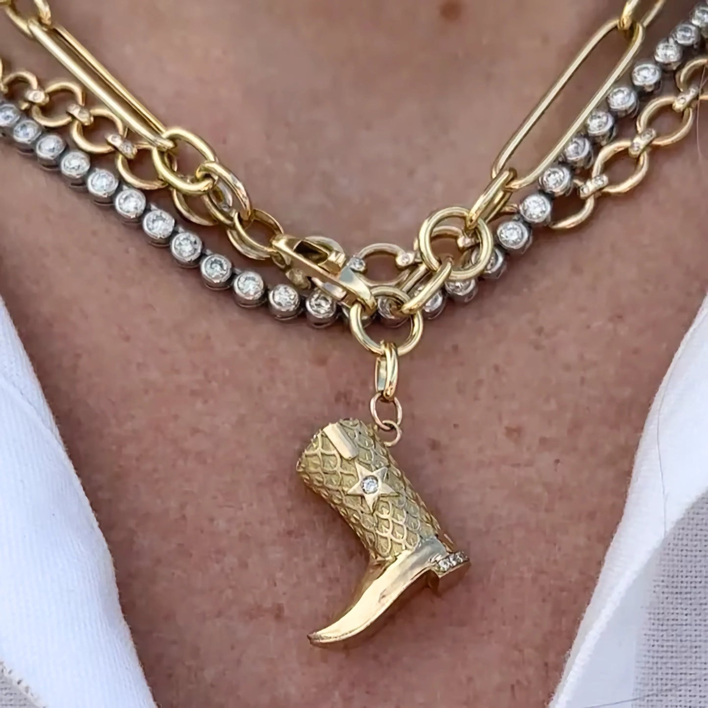 [Gaonasi]Makayla Gold Boot Pendant