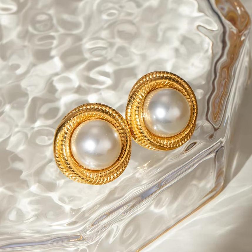 [Gaonasi]Aqua Freshwater Pearl Earrings