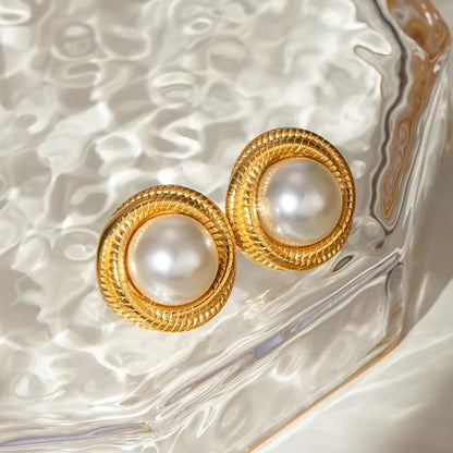 [Gaonasi]Aqua Freshwater Pearl Earrings