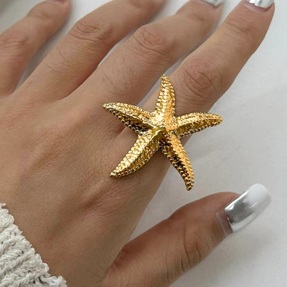 [Gaonasi]Seabreeze Gold Starfish Ring