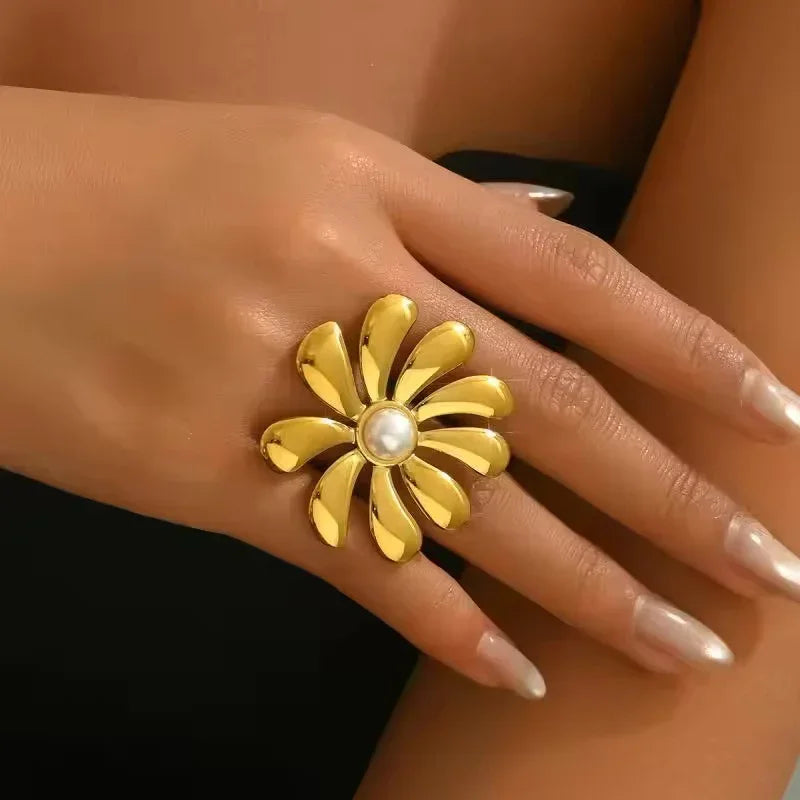 [Gaonasi]Bellemare Floral Gold Ring