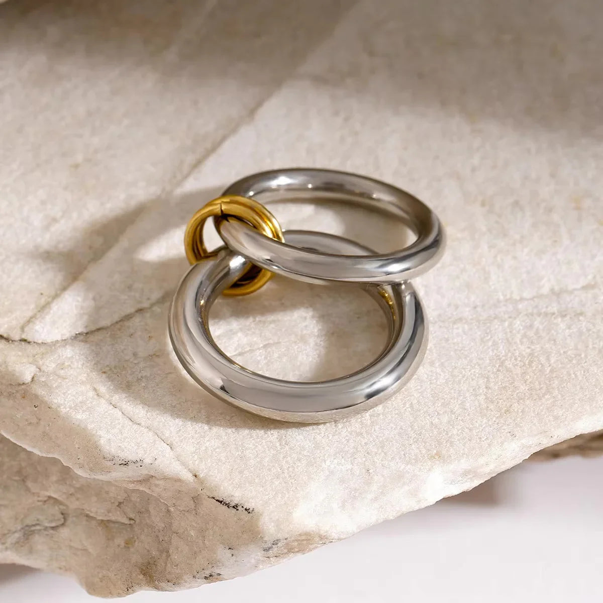 [Gaonasi]Dune Stacked Gold Ring