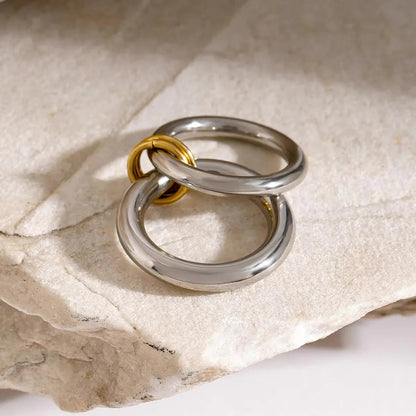[Gaonasi]Dune Stacked Gold Ring