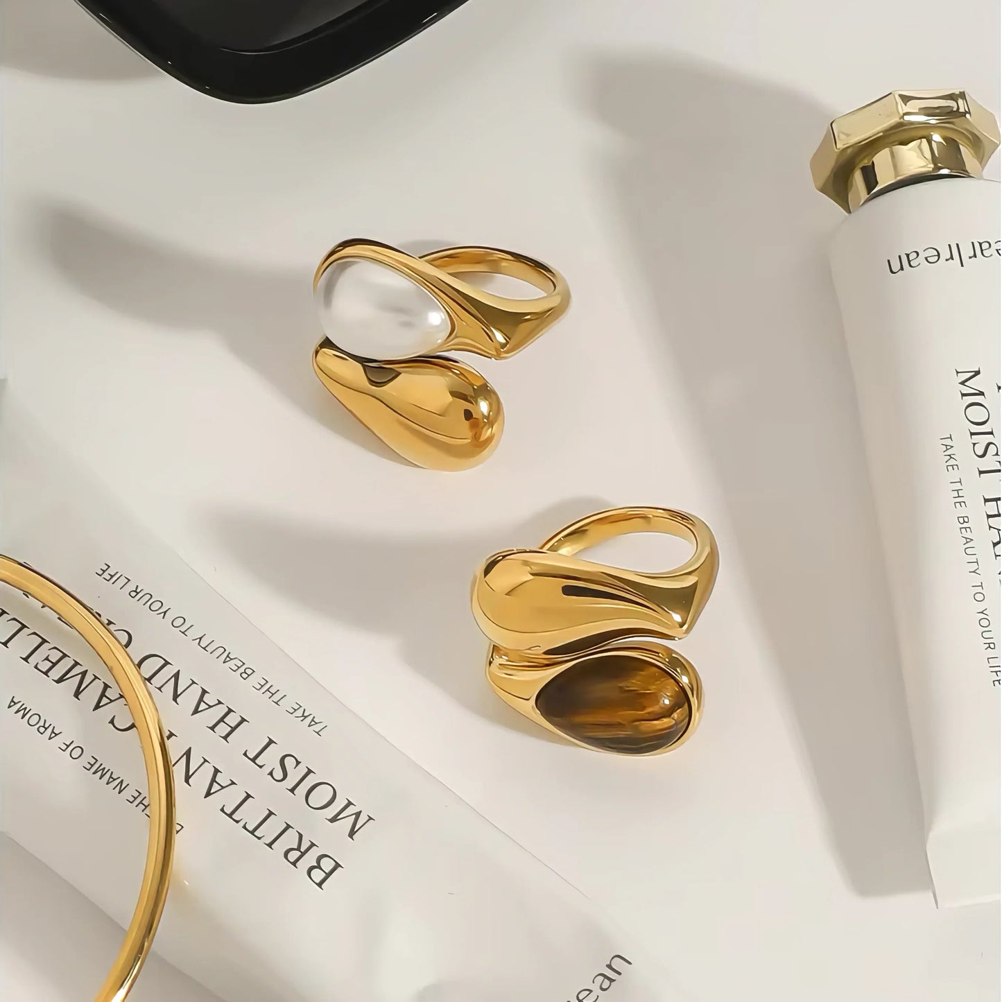 [Gaonasi]Mara Amber Pearl Ring
