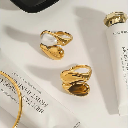 [Gaonasi]Mara Amber Pearl Ring