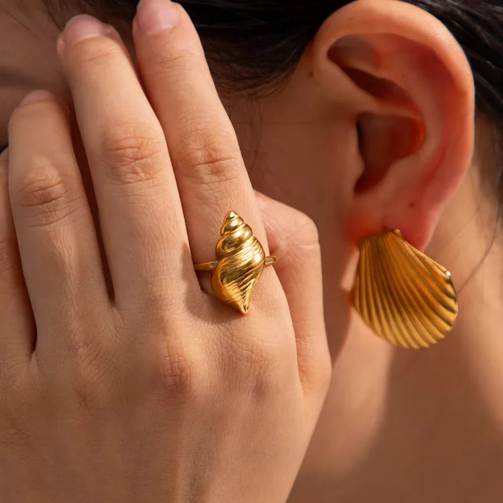 [Gaonasi]Ohana Sea Conch Gold Ring
