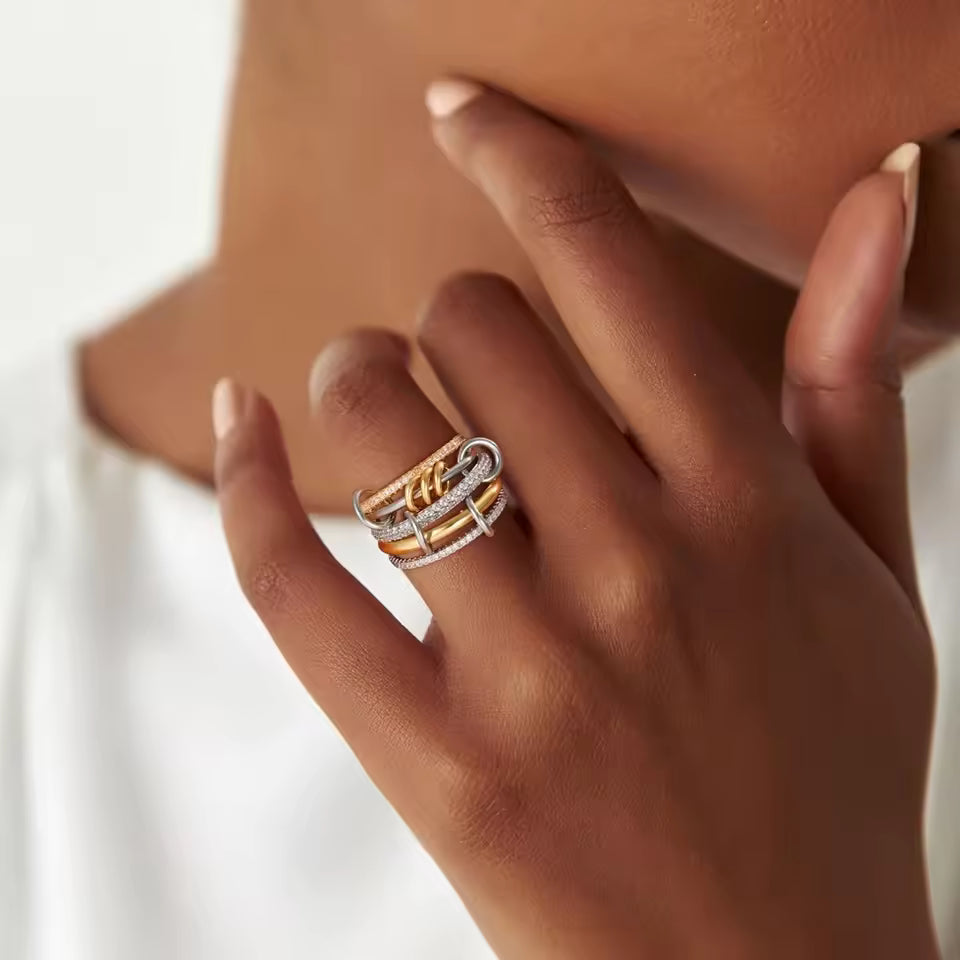 [Gaonasi]Collina Stacked Diamond Ring
