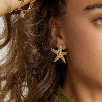[Gaonasi]Serene Gold Starfish Earrings