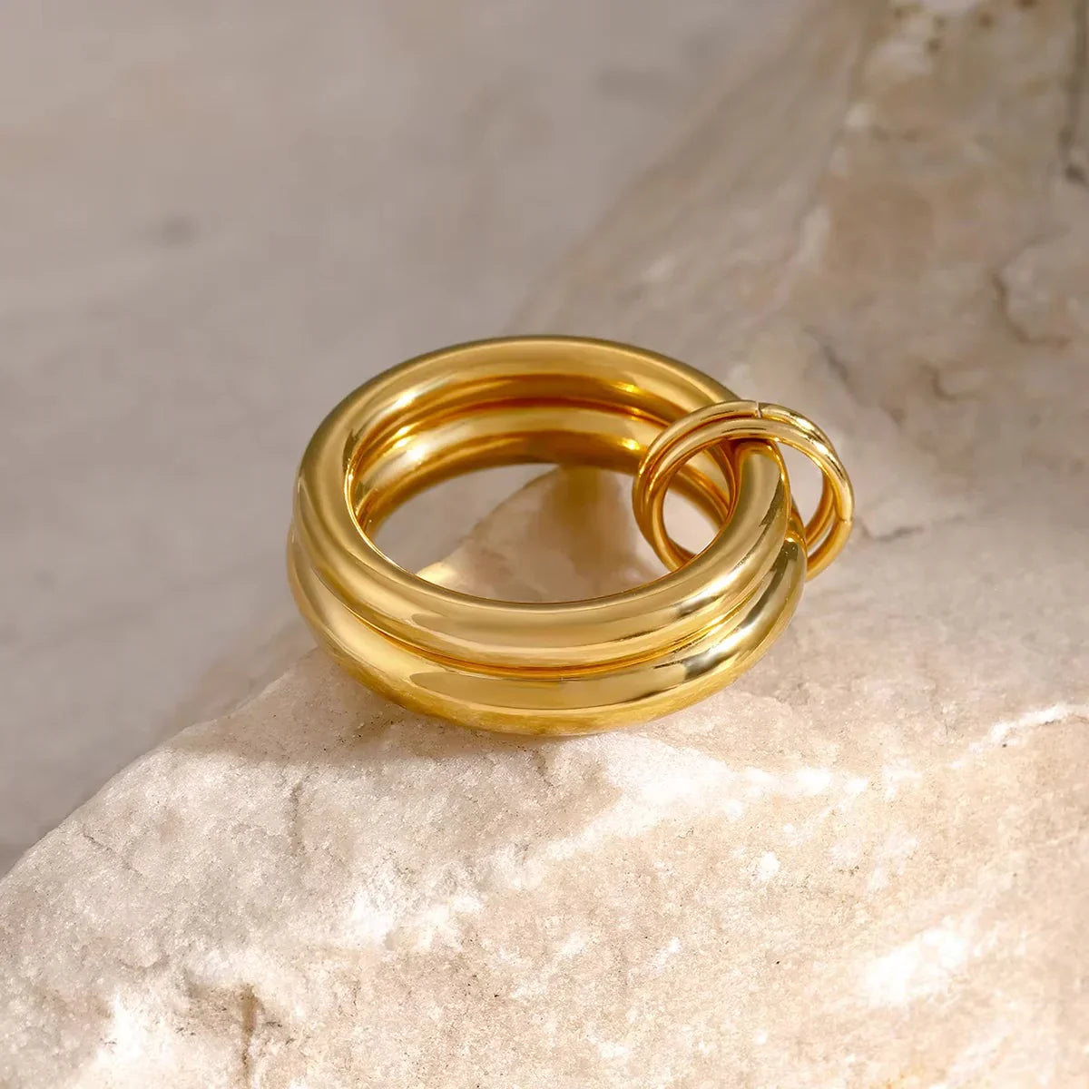 [Gaonasi]Dune Stacked Gold Ring