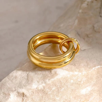 [Gaonasi]Dune Stacked Gold Ring