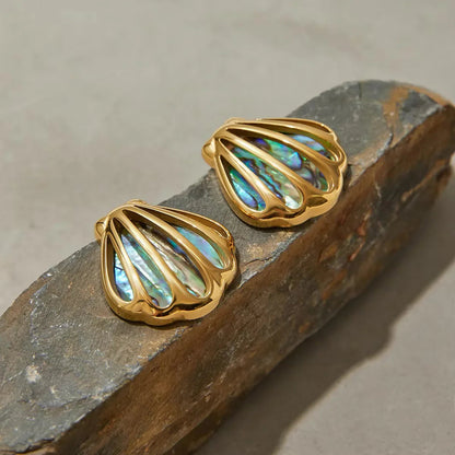 [Gaonasi]Nixie Gold Seashell Earrings