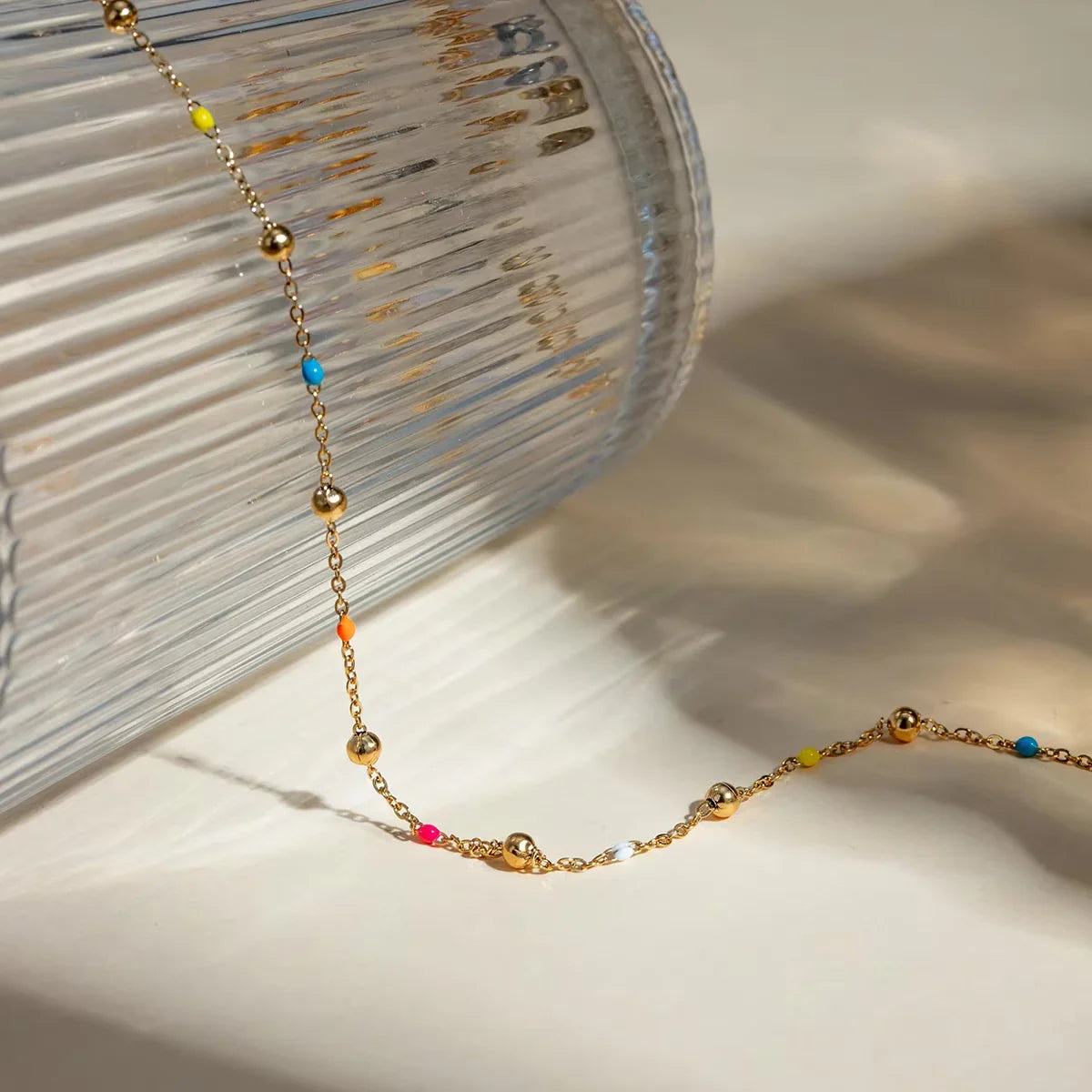 [Gaonasi]Amphitrite Gold Chain Bead Necklace