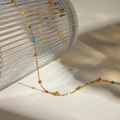 [Gaonasi]Amphitrite Gold Chain Bead Necklace