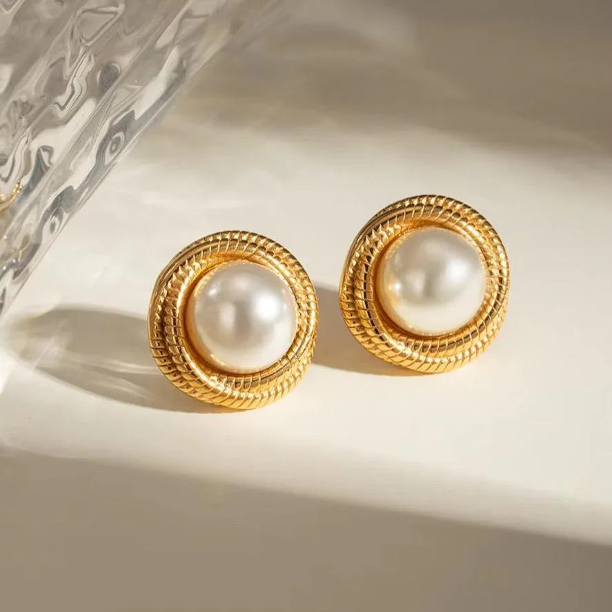 [Gaonasi]Aqua Freshwater Pearl Earrings