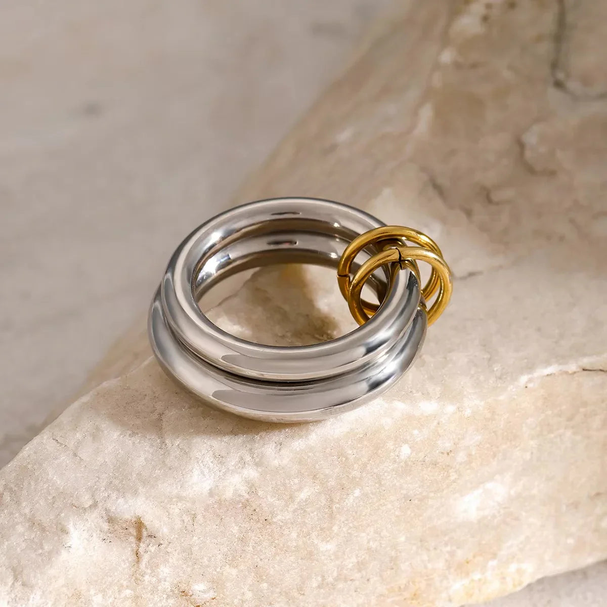 [Gaonasi]Dune Stacked Gold Ring