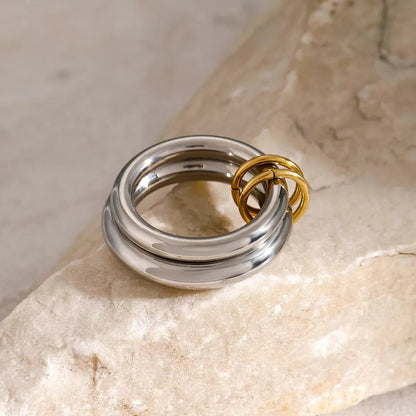 [Gaonasi]Dune Stacked Gold Ring