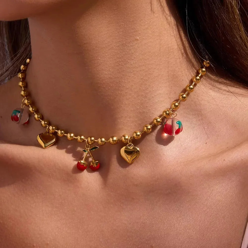 [Gaonasi]Kai Gold Cherry Necklace