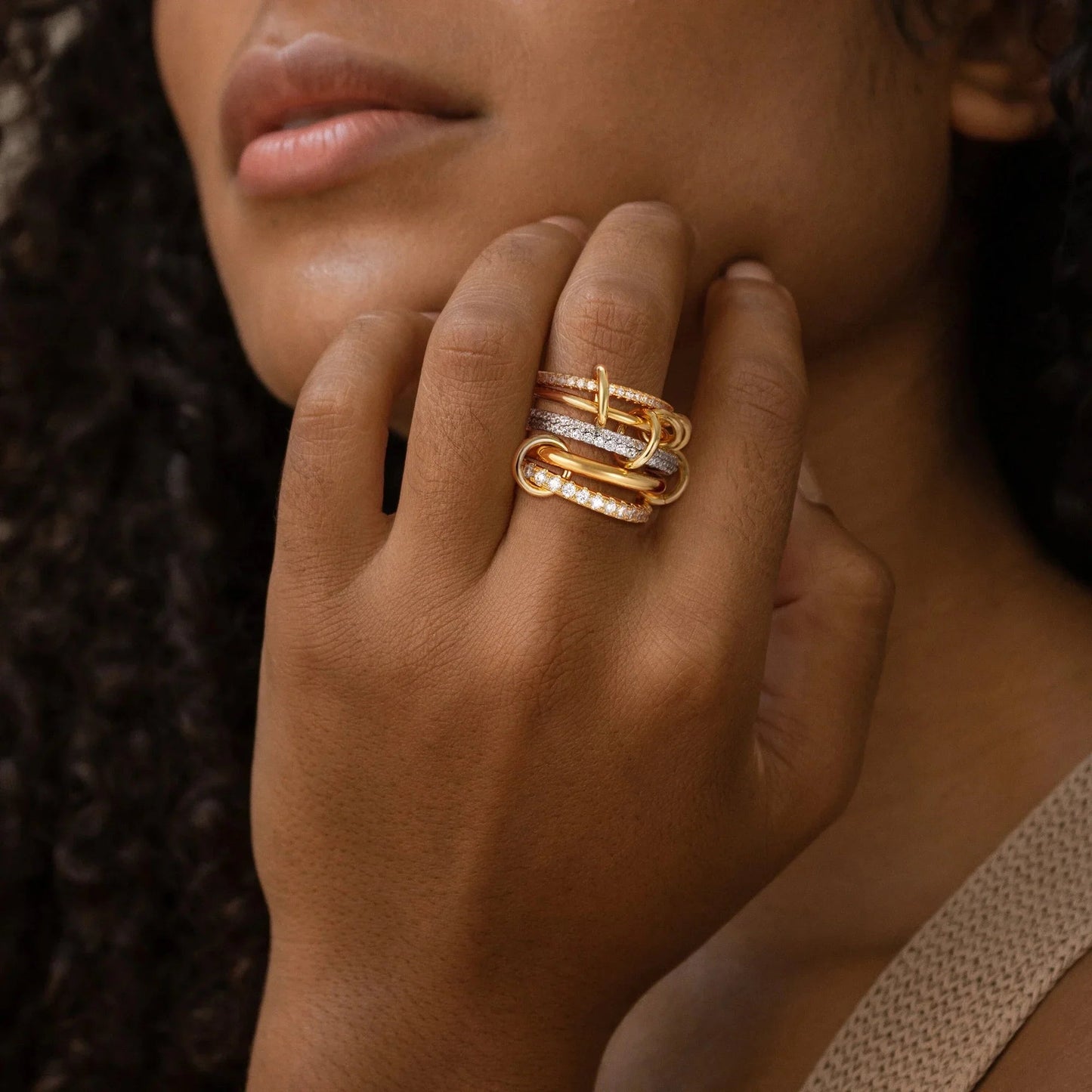 [Gaonasi]Blaise Stacked Diamond Ring