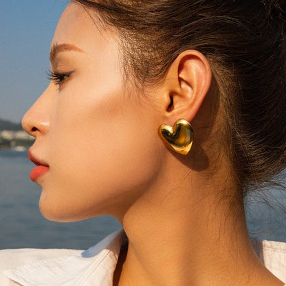 [Gaonasi]Aubree Gold Heart Earrings