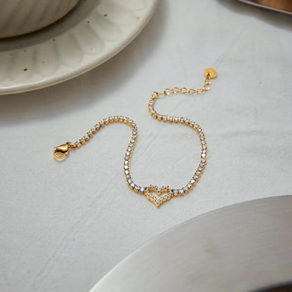 [Gaonasi]Patrice Diamond Heart Bracelet