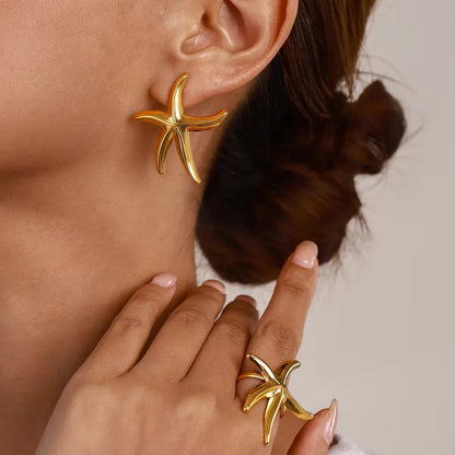 [Gaonasi]Oceanic Gold Starfish Ring