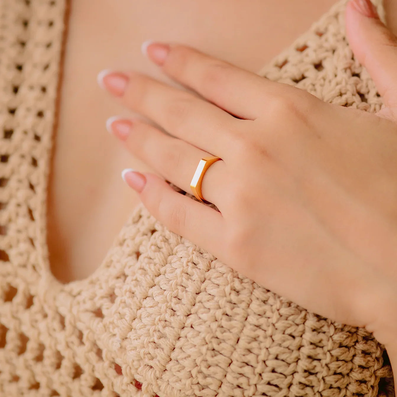 [Gaonasi]Sasha Geometric Gold Ring