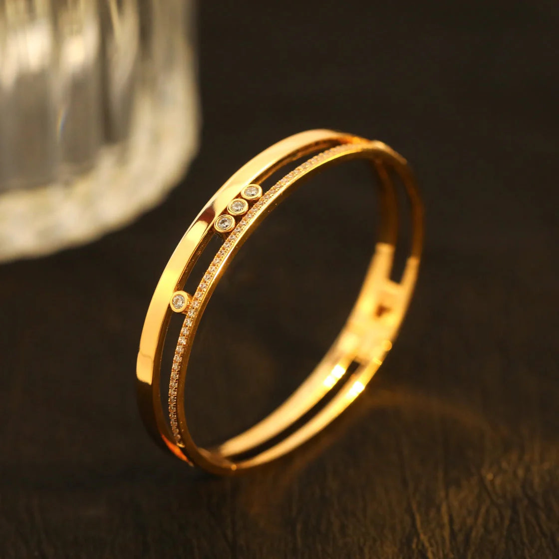 [Cadisa]Move Romane Diamond Bangle Bracelet