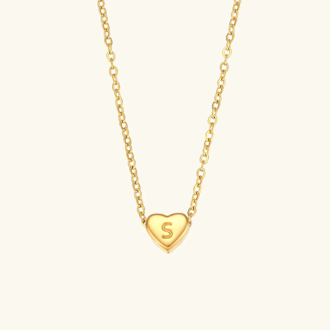 [Gaonasi]Heart Initial Gold Necklace