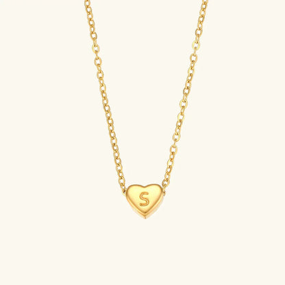 [Gaonasi]Heart Initial Gold Necklace