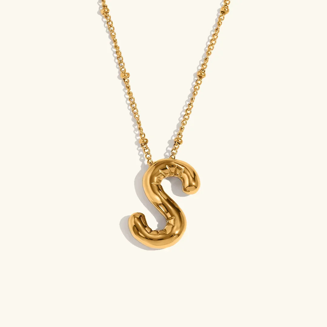 [Gaonasi]Balloon Gold Initial Necklace