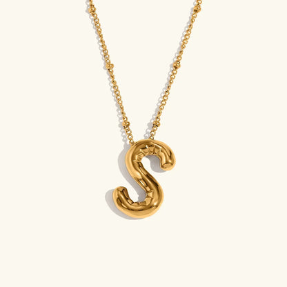[Gaonasi]Balloon Gold Initial Necklace