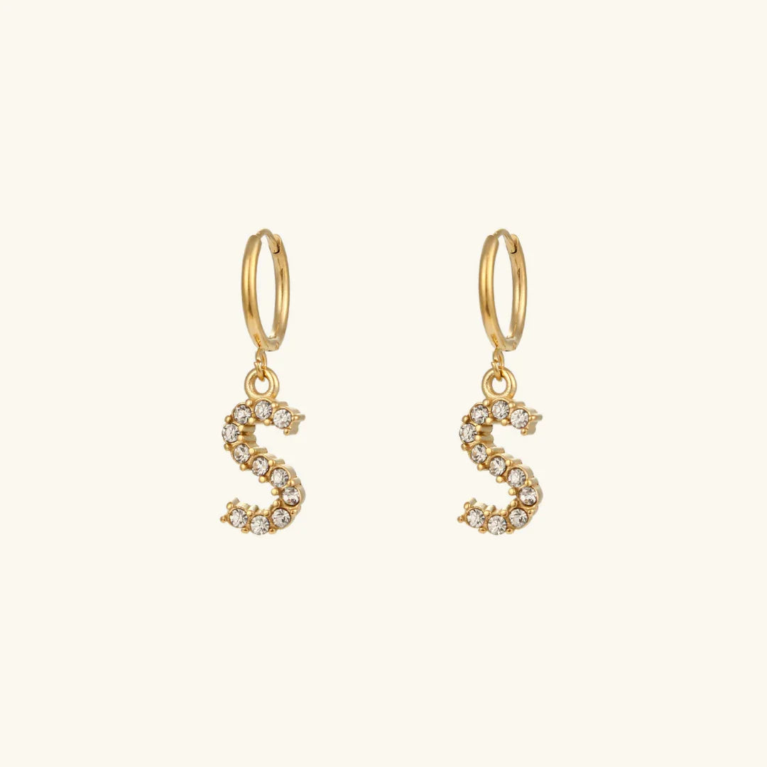 [Gaonasi]Wilhemina Initial Letter Earrings