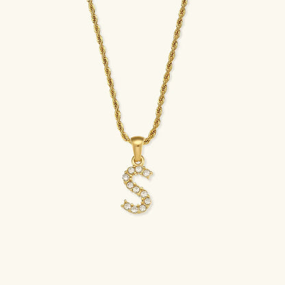 [Gaonasi]Maeve Letter Initial Diamond Necklace