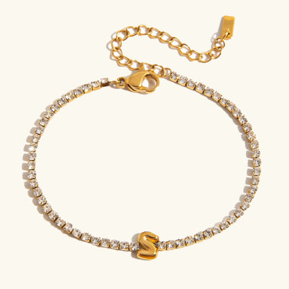 [Gaonasi]Avaria Bubble Letter Tennis Bracelet