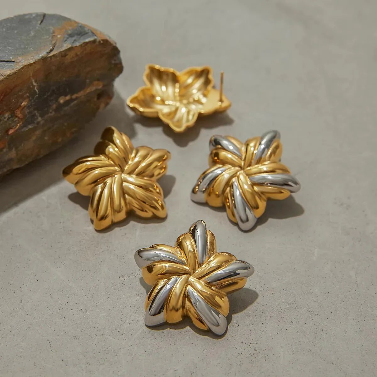 [Gaonasi]Thymes Gold Star Earrings