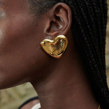 [Gaonasi]Aubree Gold Heart Earrings