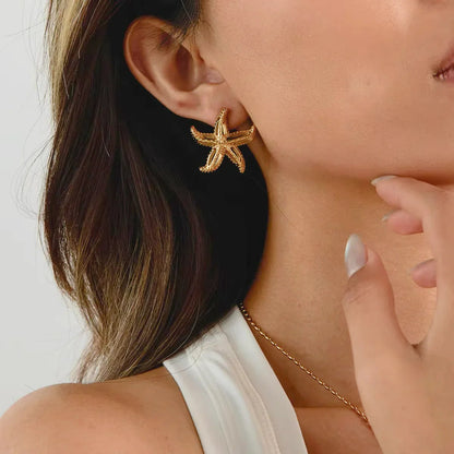 [Gaonasi]Aquatta Gold Starfish Earrings