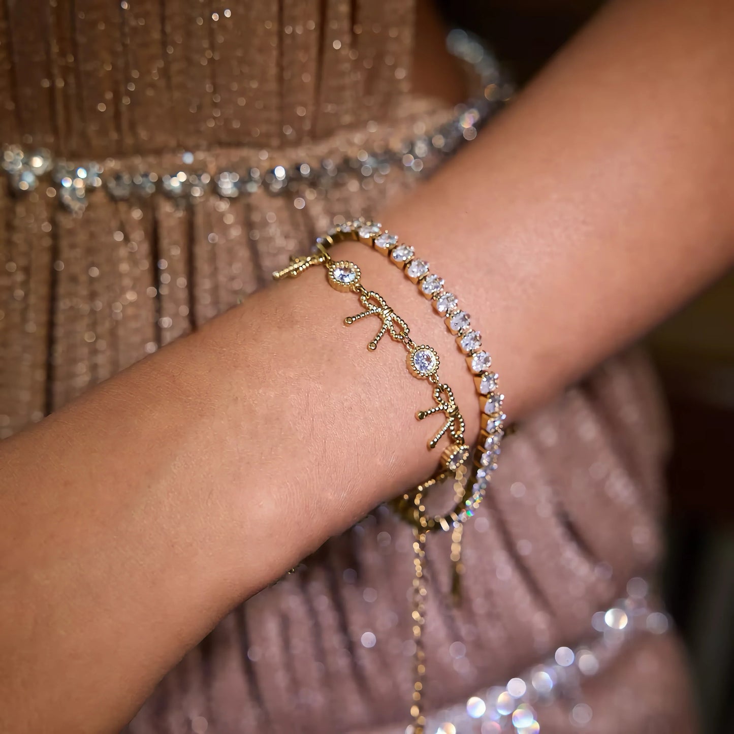[Gaonasi]Honora Ribbon Knot Diamond Bracelet