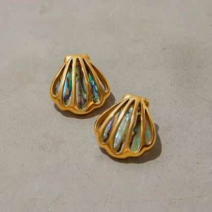 [Gaonasi]Nixie Gold Seashell Earrings