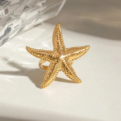 [Gaonasi]Seabreeze Gold Starfish Ring