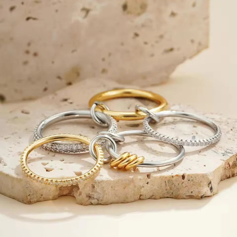 [Gaonasi]Collina Stacked Diamond Ring