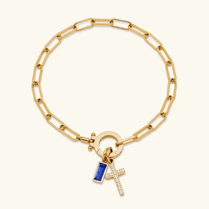 [Gaonasi]Annabella Birthstone Cross Bracelet
