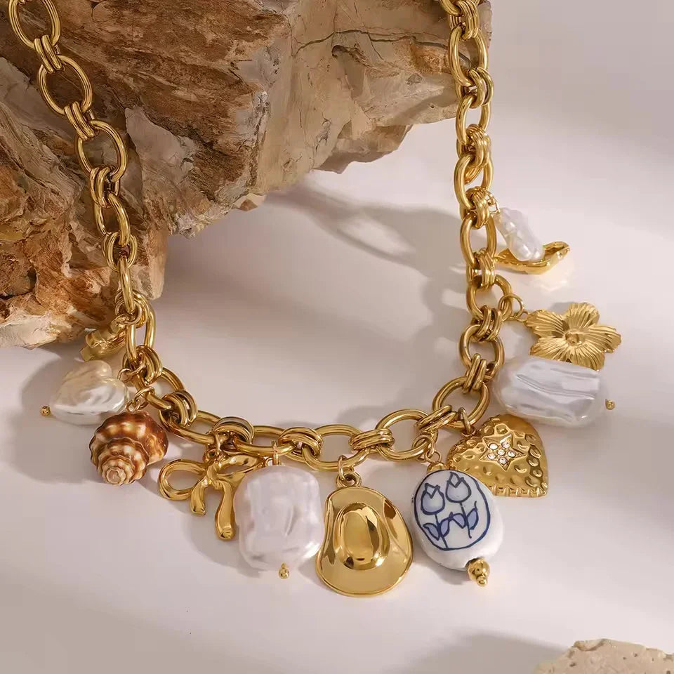 [Gaonasi]Wavecrest Ocean-Inspired Necklace