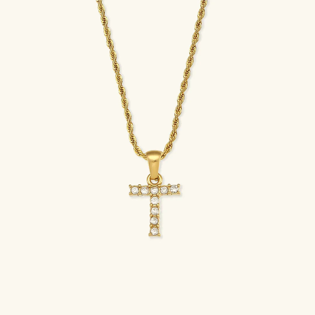 [Gaonasi]Maeve Letter Initial Diamond Necklace