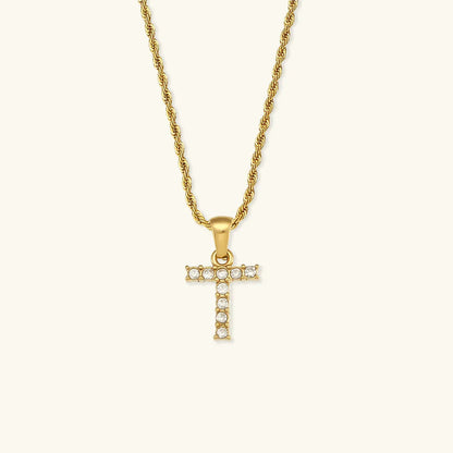 [Gaonasi]Maeve Letter Initial Diamond Necklace