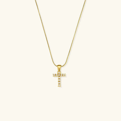 [Gaonasi]Augustine Initial Letter Pearl Necklace